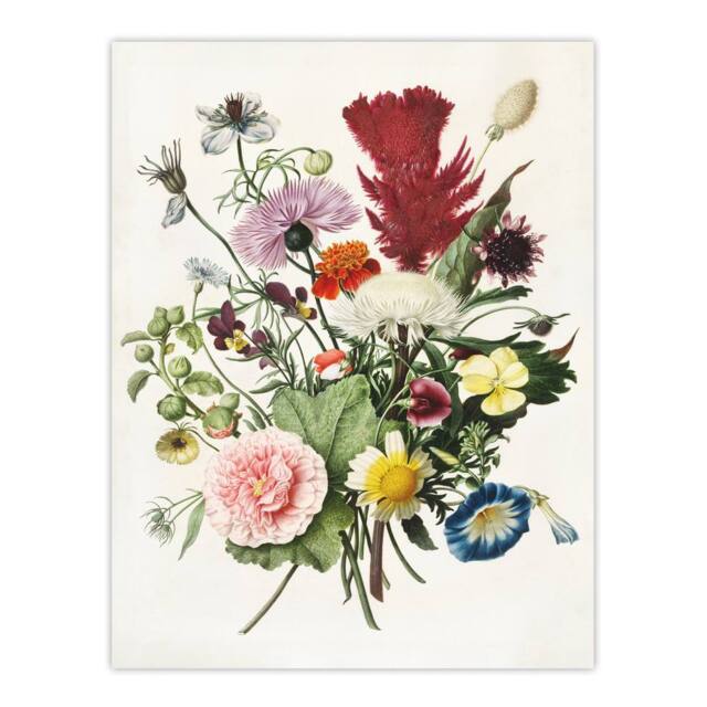 "Artery8 Herman Henstenburgh Colourful Bouquet of Flowers Wall Art Print - Size: W12"" x H16""" - image 1