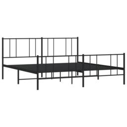 Berkfield Home Metal Bed Frame with Headboard & Footboard Black 200x200 cm - thumbnail 3