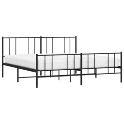 Berkfield Home Metal Bed Frame with Headboard & Footboard Black 200x200 cm - thumbnail 5