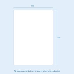Nes Home Modern Bathroom LED Mirror with Battery Powered Button Switch 500x700mm in Silver - thumbnail 6