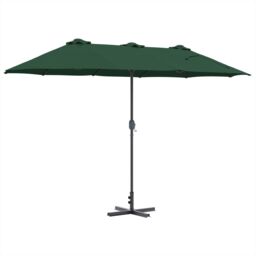Berkfield Home Garden Parasol Green 380 x 196 x 235 cm Powder-coated steel - thumbnail 8