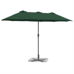 Berkfield Home Garden Parasol Green 380 x 196 x 235 cm Powder-coated steel - thumbnail 3