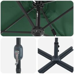 Berkfield Home Garden Parasol Green 380 x 196 x 235 cm Powder-coated steel - thumbnail 9