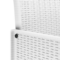 Berkfield Home 5 Piece Garden Dining Set with Cushions White Poly Rattan - thumbnail 8