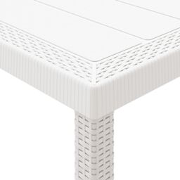 Berkfield Home 5 Piece Garden Dining Set with Cushions White Poly Rattan - thumbnail 7