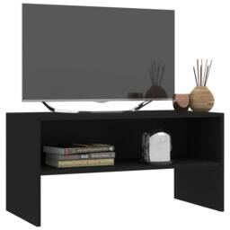 Berkfield Home TV Cabinet Black 80x40x40 cm Engineered Wood - Size: 80 x 40 x 40 cm - thumbnail 1
