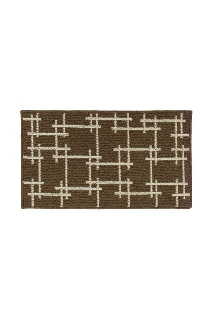 JVL Vector Machine Washable Latex Backed Doormat, 40x70cm, Brown - Size: 40 cm x 70 cm - image 1