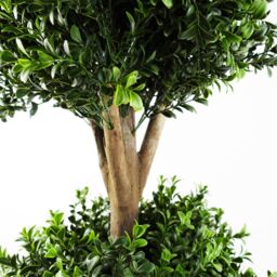 Leaf 120cm Pair of Buxus Triple Ball Artificial Tree UV Resistant Outdoor Topiary in Green - thumbnail 2