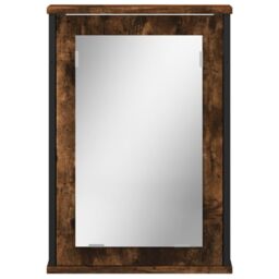Berkfield Home Bathroom Mirror Cabinet Smoked Oak 42x12x60 cm Engineered Wood in Brown - Size: 42 x 12 x 60 cm - thumbnail 4
