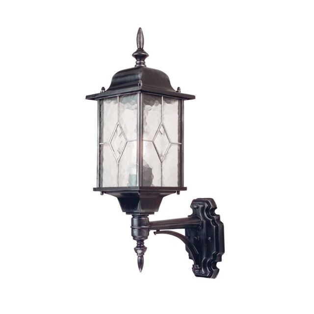 Netlighting Wexford 1 Light Outdoor Wall Lantern Light Black Silver IP43 E27 - image 1