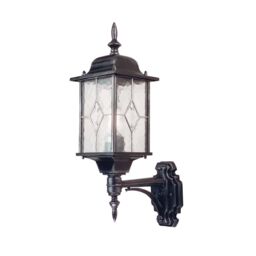Netlighting Wexford 1 Light Outdoor Wall Lantern Light Black Silver IP43 E27