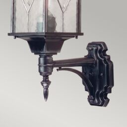 Netlighting Wexford 1 Light Outdoor Wall Lantern Light Black Silver IP43 E27 - thumbnail 2