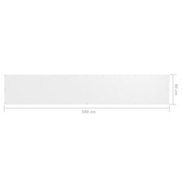 Berkfield Home Balcony Screen White 90x500 cm Oxford Fabric - thumbnail 5