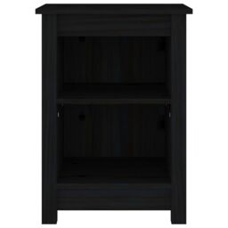 Berkfield Home Bedside Cabinets 2 pcs Black 40x35x55 cm Solid Wood Pine - Size: 40 x 35 x 55 cm - thumbnail 4