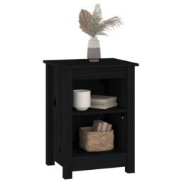 Berkfield Home Bedside Cabinets 2 pcs Black 40x35x55 cm Solid Wood Pine - Size: 40 x 35 x 55 cm - thumbnail 6
