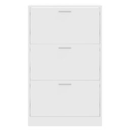 Berkfield Home Shoe Cabinet White 63x24x103 cm Engineered Wood - Size: 63 x 24 x 103 cm - thumbnail 4