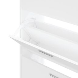 Berkfield Home Shoe Cabinet White 63x24x103 cm Engineered Wood - Size: 63 x 24 x 103 cm - thumbnail 6