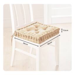 Coopers of Stortford Dining Chair Booster Cushion - Velvet Seat Pad - Spring-Back Filling in Cream - thumbnail 5
