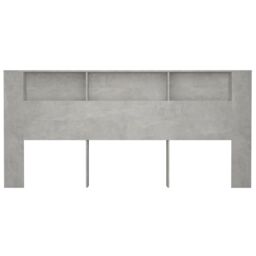 Berkfield Home Headboard Cabinet Concrete Grey 220x18.5x104.5 cm - thumbnail 4