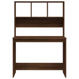 Berkfield Home Desk with Shelves Brown Oak 102x45x148 cm Engineered Wood - Size: 102 x 45 x 148 cm - thumbnail 5