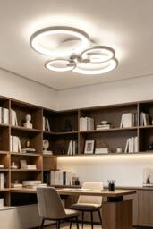 ExtraStar Contemporary 4-Ring LED Ceiling Fixture, Flush Mount Ceiling Light - thumbnail 1
