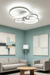 ExtraStar Contemporary 4-Ring LED Ceiling Fixture, Flush Mount Ceiling Light - thumbnail 2