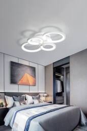 ExtraStar Contemporary 4-Ring LED Ceiling Fixture, Flush Mount Ceiling Light - thumbnail 6