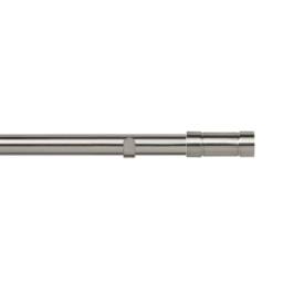 New Edge Blinds 28mm Fixed Length Metal Eyelet Curtain Pole Set - Aspect Finial in Silver - Size: 380 cm - thumbnail 1