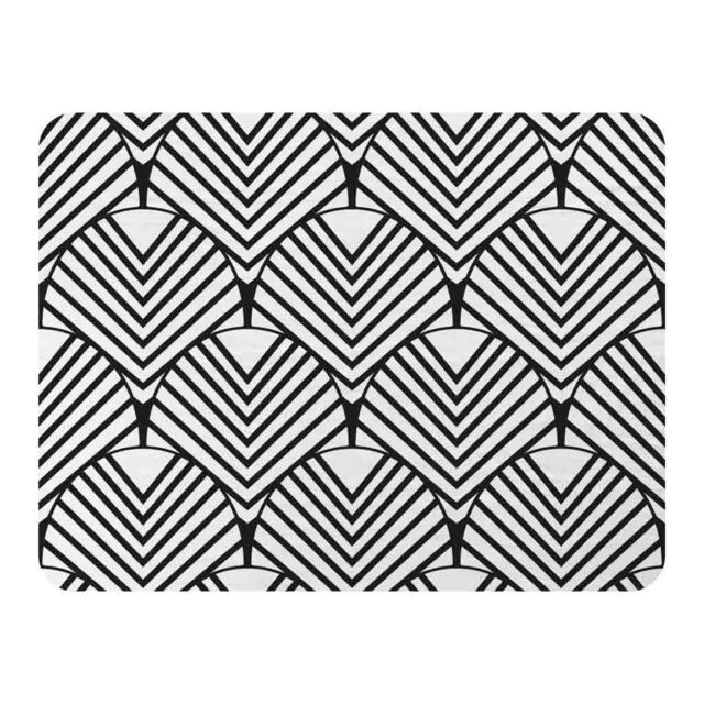 Benjamin Tate Design Black Geometric Decoration Blanket in Natural - Size: 120 cm x 150 cm - image 1