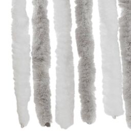 Berkfield Home Fly Curtain Light Grey & White 56x200 cm Chenille - thumbnail 5