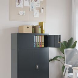Berkfield Home File Cabinet Anthracite 90x40x40 cm Steel in Black - Size: 90 x 40 x 40 cm - thumbnail 1
