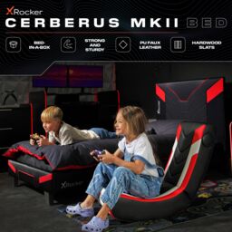 X Rocker Cerberus Gaming Bed for Kids & Teens with Foam Mattress in Dark Red - Size: Double - thumbnail 2