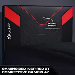 X Rocker Cerberus Gaming Bed for Kids & Teens with Foam Mattress in Dark Red - Size: Double - thumbnail 3