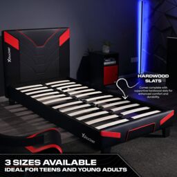 X Rocker Cerberus Gaming Bed for Kids & Teens with Foam Mattress in Dark Red - Size: Double - thumbnail 6