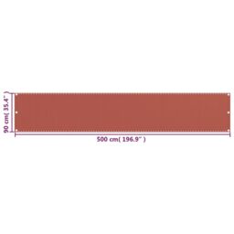 Berkfield Home Balcony Screen Terracotta 90x500 cm HDPE in Brown - thumbnail 5