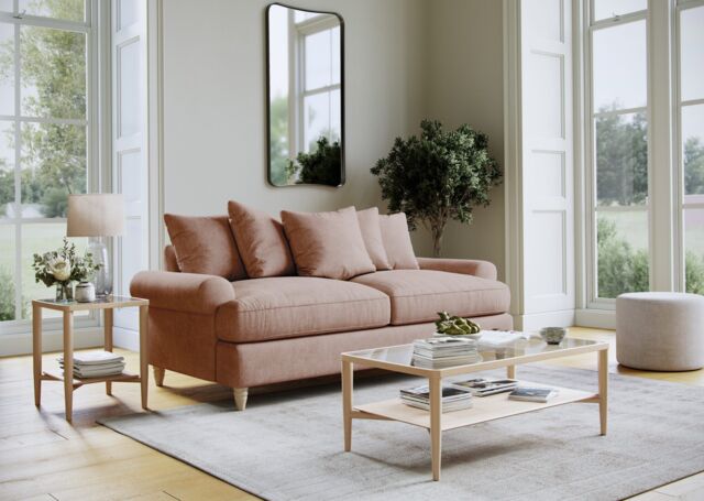 The Great Sofa Company Beatrice Large Sofa Faro Coral in Pink