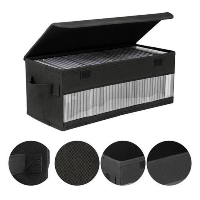 VOGREX 3pcs Large CD/DVD Storage Cases, 165 Discs Each in Black - image 1