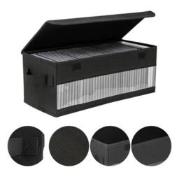 VOGREX 3pcs Large CD/DVD Storage Cases, 165 Discs Each in Black - thumbnail 1