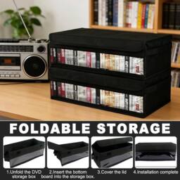 VOGREX 3pcs Large CD/DVD Storage Cases, 165 Discs Each in Black - thumbnail 5