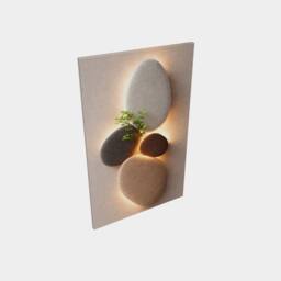 Mafett Modern Pebble Canvas Wall Art Print Flat Design in Beige - Size: 100 cm x 150 cm - thumbnail 2