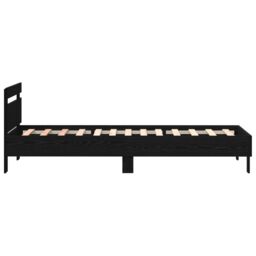Berkfield Home Bed Frame with LED Lights Black Oak 90x190 cm Engineered Wood - thumbnail 7