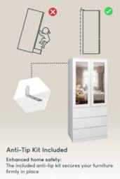 Home Discount Vida Designs Denver 2 Door 3 Drawer Mirrored Wardrobe Bedroom in White - thumbnail 6