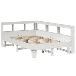 Berkfield Home Decorative Bookcase Bed without Mattress White 135x190cm Double S - thumbnail 1