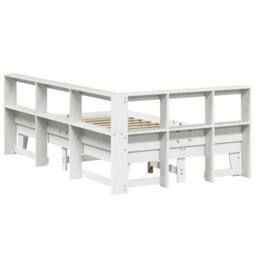 Berkfield Home Decorative Bookcase Bed without Mattress White 135x190cm Double S - thumbnail 9