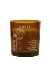 Personalised Memento Company Personalised November Birth Flower Amber Glass Candle - thumbnail 1