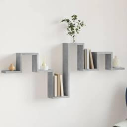 Berkfield Home Wall Shelf Concrete Grey 104.5x10x43 cm Engineered Wood - thumbnail 2
