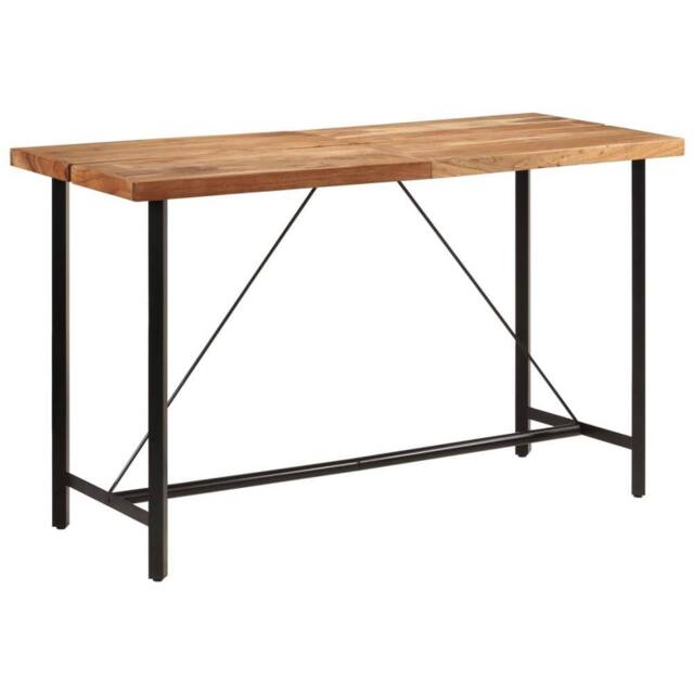 Berkfield Home Bar Table 180x70x107 cm Solid Wood Acacia & Iron in Brown - Size: 180 x 70 x 107 cm - image 1