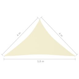 Berkfield Home Sunshade Sail Oxford Fabric Triangular 4x4x5.8 m Cream in Beige - thumbnail 6