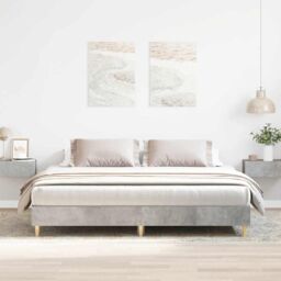 Berkfield Home Bed Frame without Mattress Concrete Grey 160x200cm Engineered Wood - Size: 160x200 cm - thumbnail 1