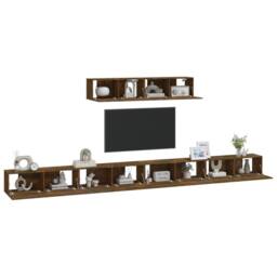 Berkfield Home 4 Piece TV Cabinet Set Smoked Oak Engineered Wood in Brown - thumbnail 7